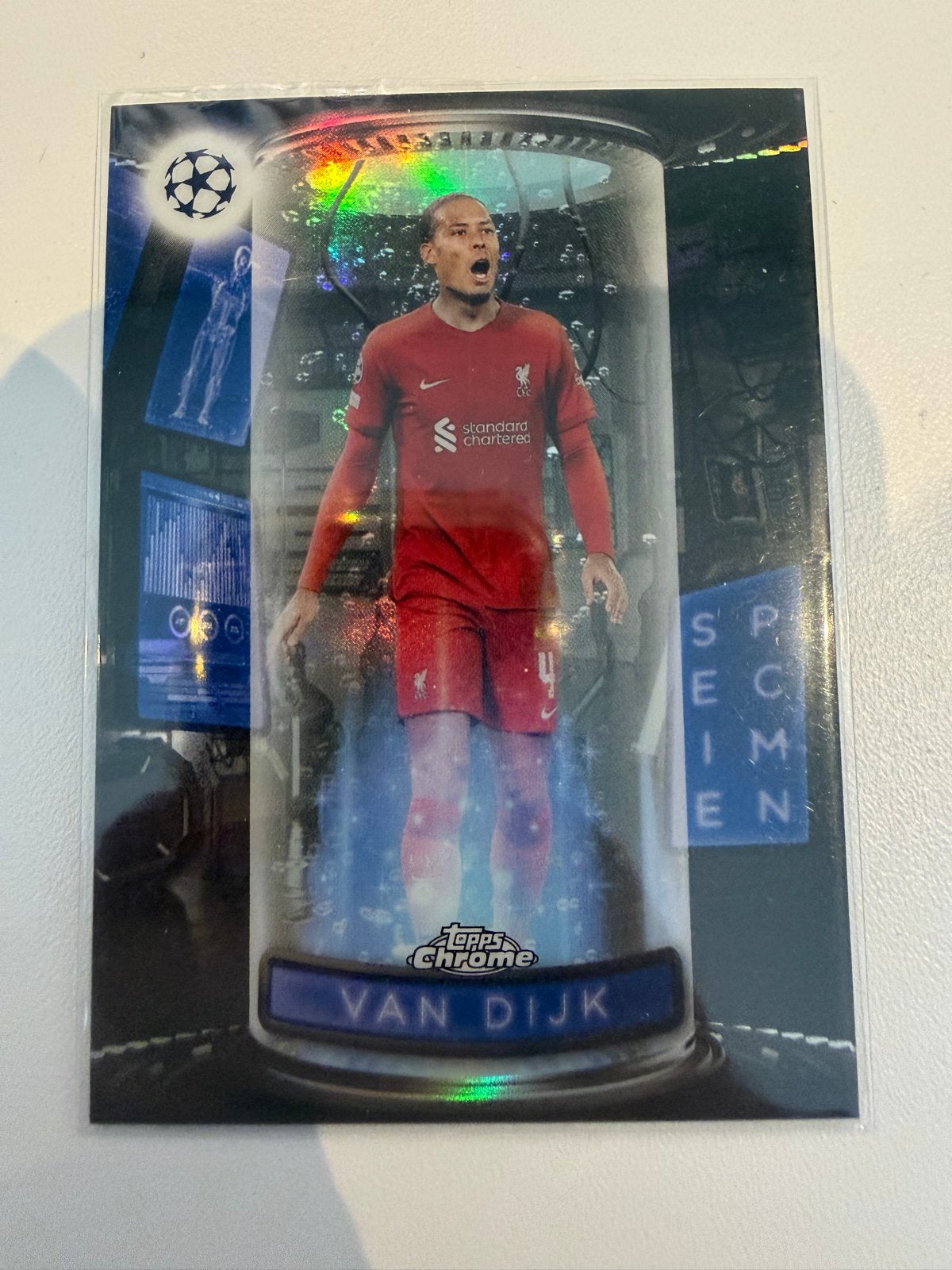 Virgil van Dijk Topps Chrome Spicemen 2023 Zeldzame Insert K, Ophalen of Verzenden, Zo goed als nieuw, Buitenlandse clubs, Spelerskaart