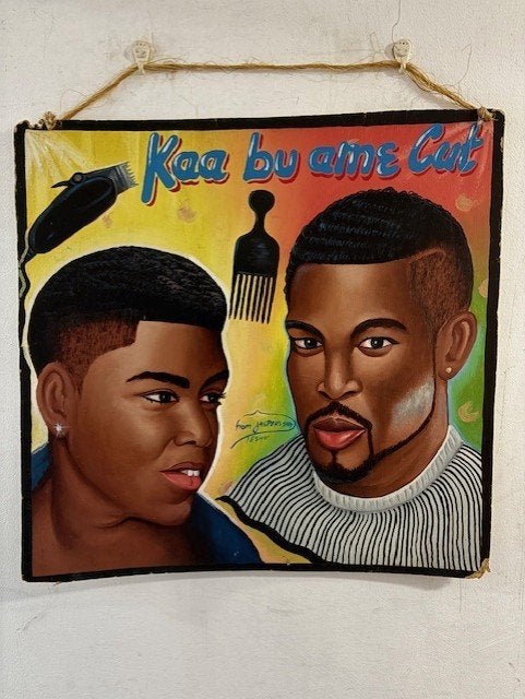 Afrikaans Barber Shop sign., Ophalen of Verzenden, Gebruikt, Reclamebord
