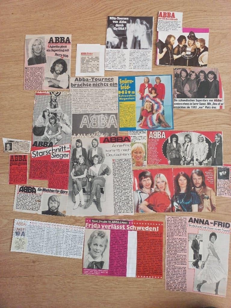 ABBA knipsels uit Duitsland 0,50 cent per stuk, Verzamelen, Ophalen of Verzenden, Gebruikt, Boek, Tijdschrift of Artikel