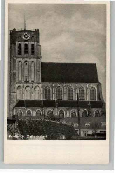 Brielle St. Catharinekerk uitg D. Moerman st 1953, Verzamelen, Ansichtkaarten | Nederland, Gelopen, Zuid-Holland, 1940 tot 1960