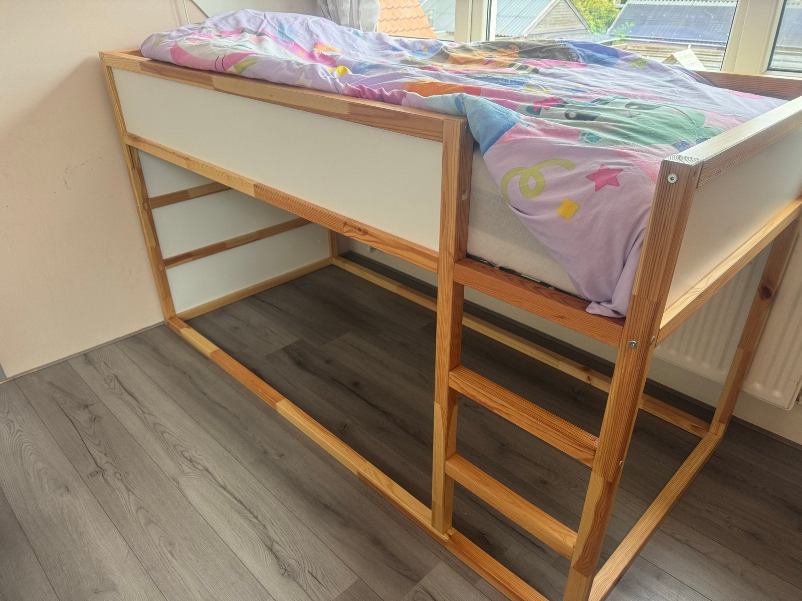 Nette IKEA Kura omkeerbed - 1 jaar oud, Ophalen, 90 cm, Eenpersoons, Wit