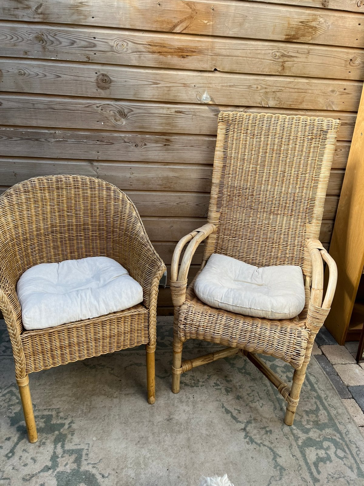 Gratis 2 rotan stoelen inclusief kussens, Tuin en Terras, Tuinstoelen, Ophalen, Gebruikt, Rotan