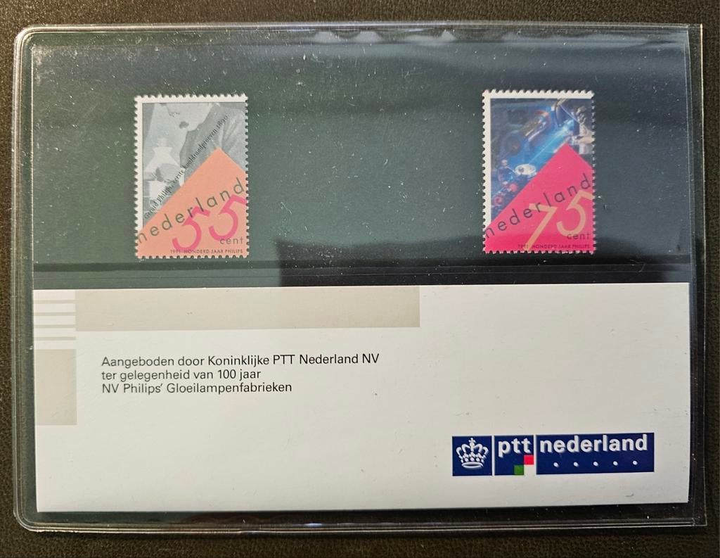 Philips Gloeilampen 100 Jaar - Herinneringsmapje, Postzegels en Munten, Postzegels | Nederland, Ophalen of Verzenden, Na 1940