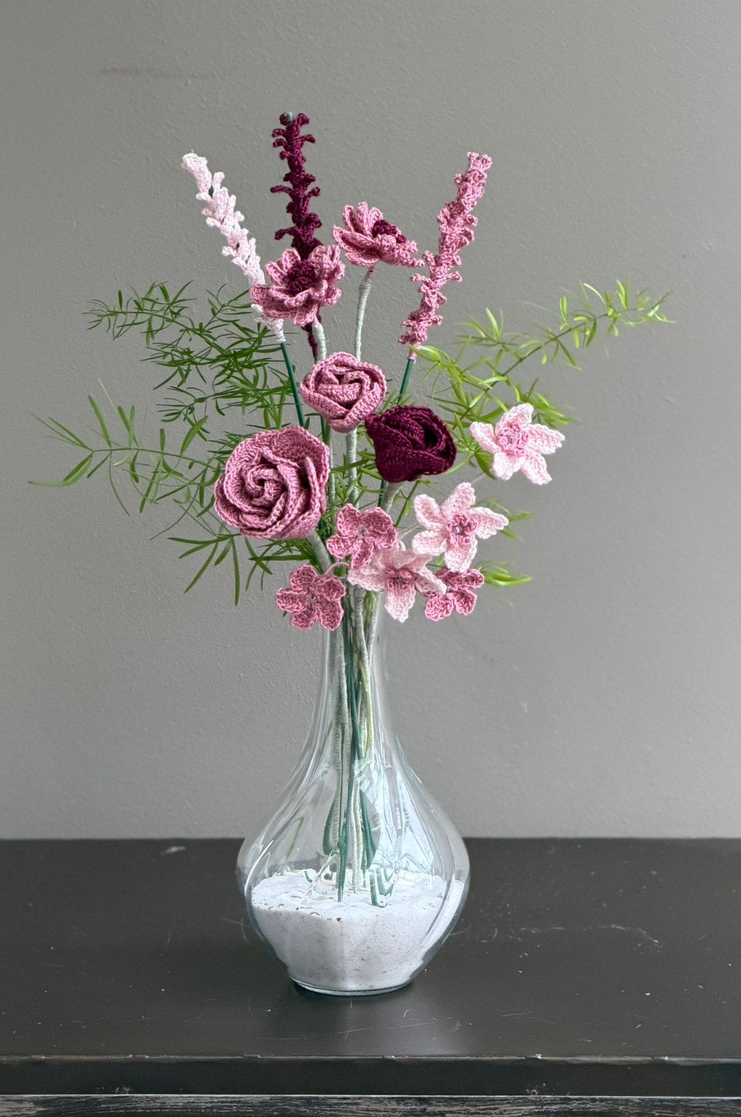 Gehaakt boeket bloemen - handgemaakte kunstbloemen, Verzenden, Nieuw