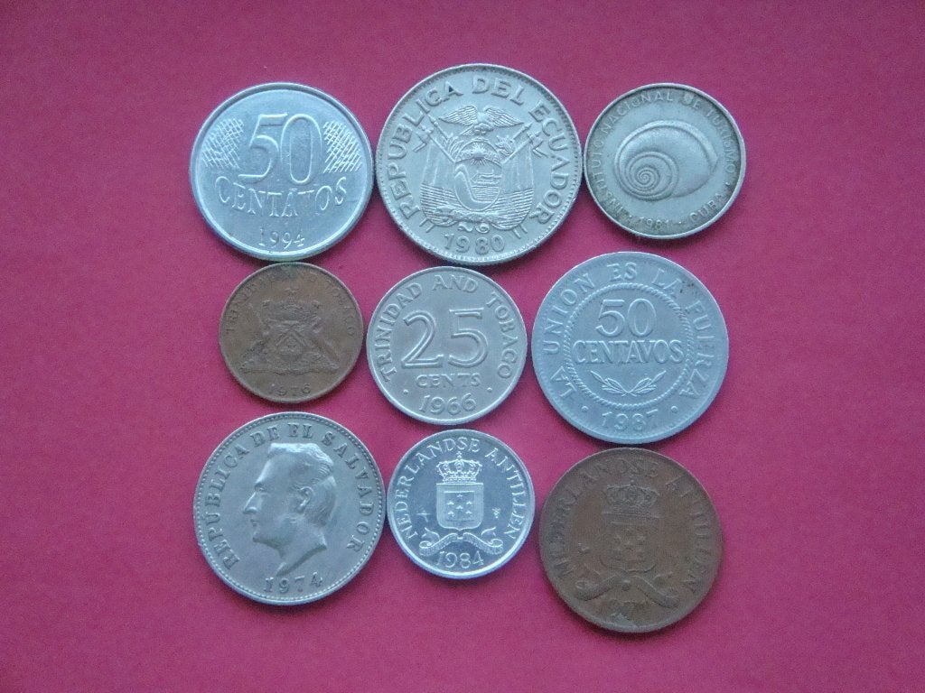 Kavel Amerika setje munten uit diverse landen 1965 / 1994., Verzenden, Midden-Amerika, Setje