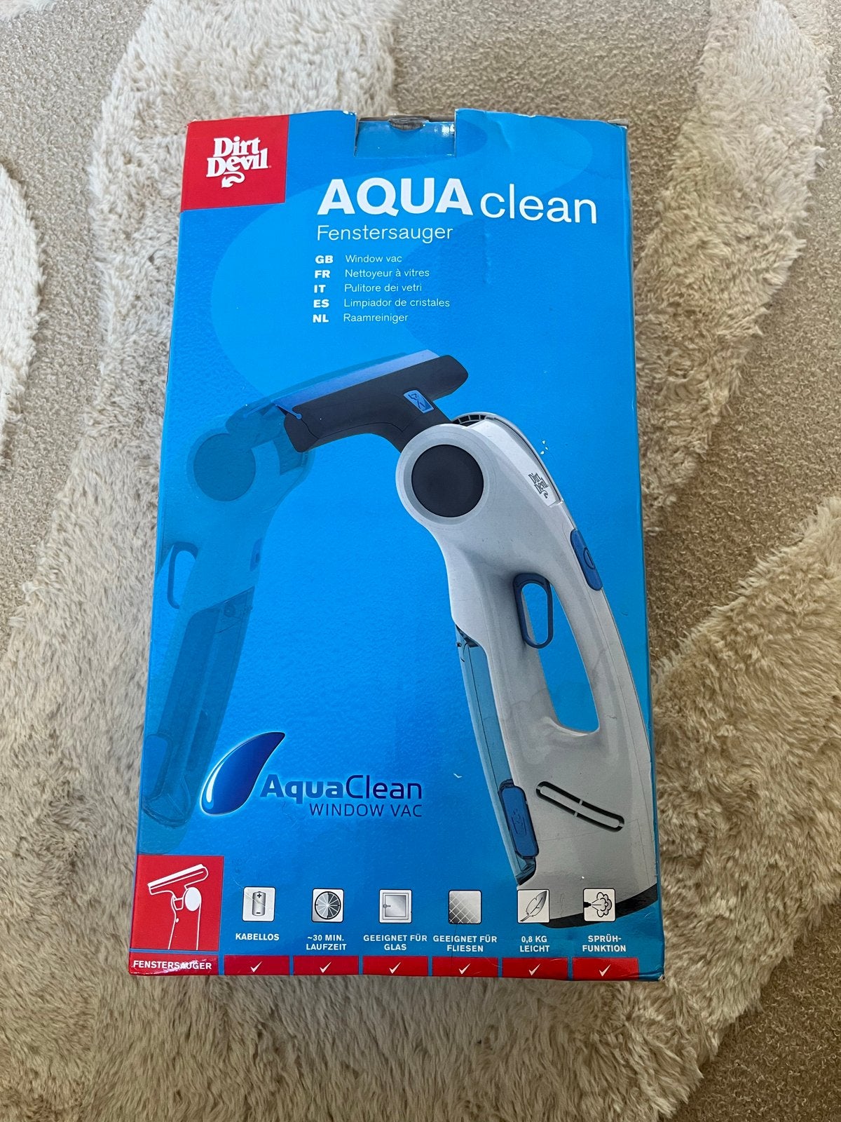 Dirt Devil AquaClean Raamreiniger - Nieuw in doos, Huis en Inrichting, Ophalen of Verzenden, Raamwisser of Trekker