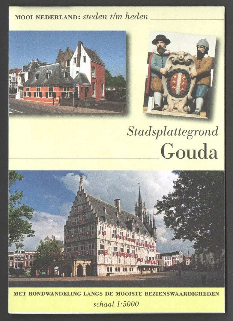 Stadsplattegrond met Wandelroute: Gouda, 2000 tot heden, Ophalen of Verzenden, Nederland, Landkaart