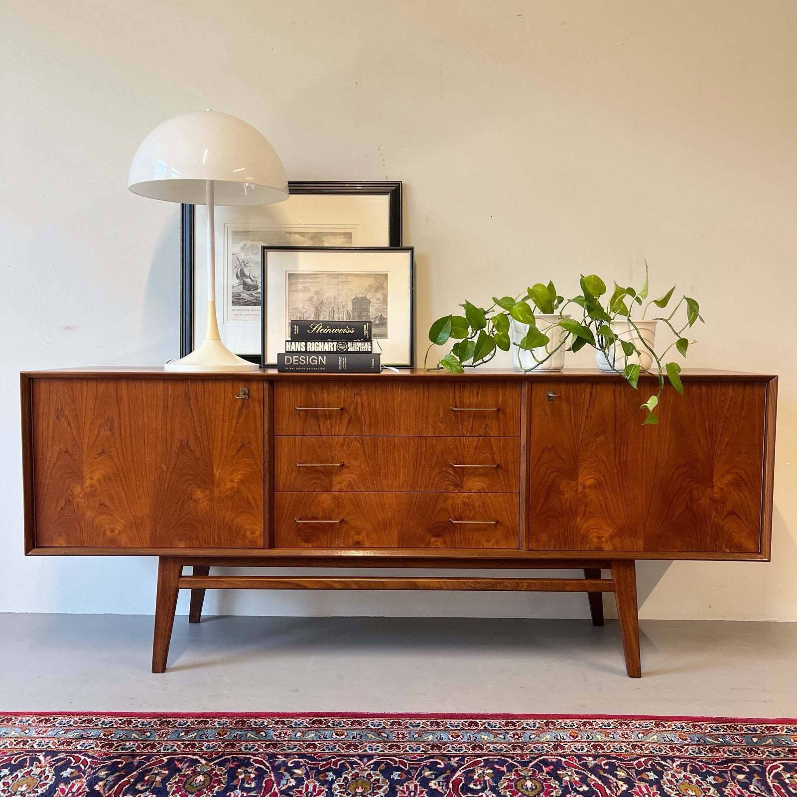 - Vintage dressoir, sideboard, teak -, Gebruikt, ., 150 tot 200 cm, Ophalen of Verzenden