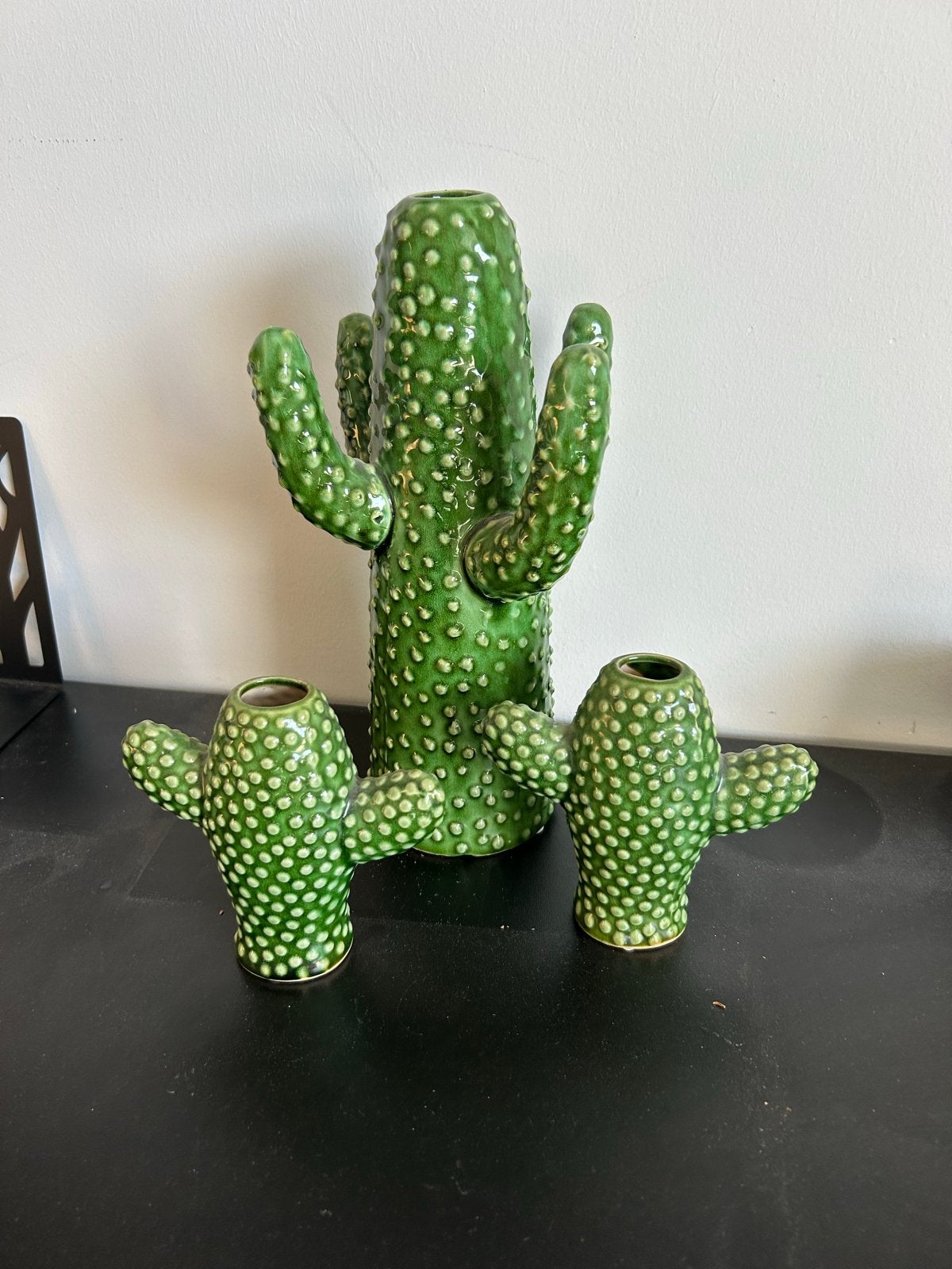 Set van 3 Serax cactus vazen - Groen keramiek, Huis en Inrichting, Woonaccessoires | Vazen, Ophalen, Zo goed als nieuw, Geschikt voor droogbloemen