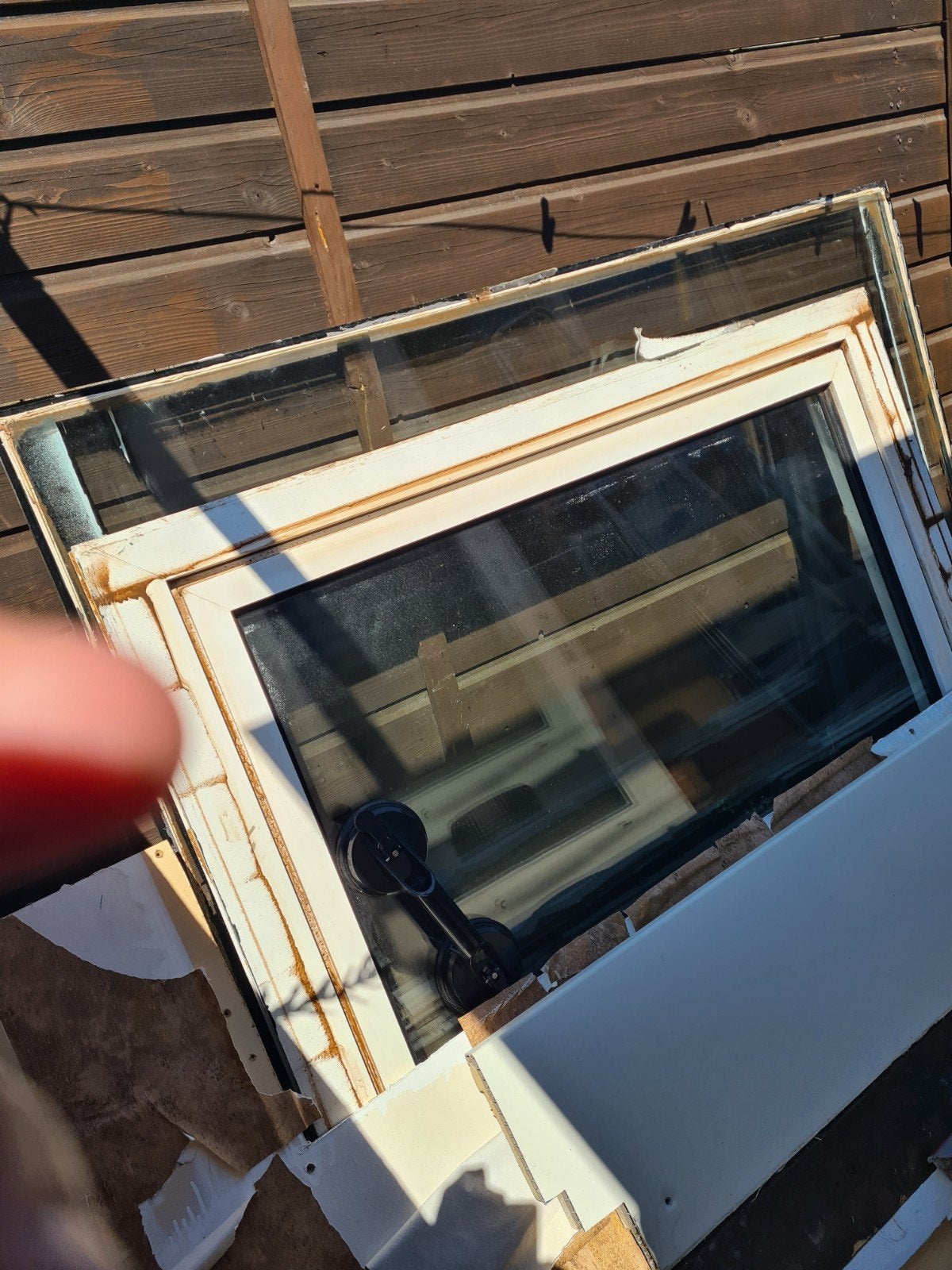 Gebruikt hout gratis ophalen, Gebruikt, Deurkozijn, Inclusief glas, Hout