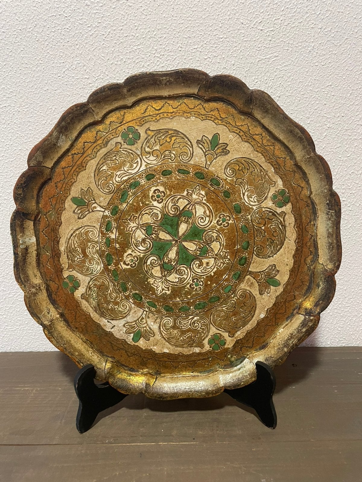 Venetiaanse dienbladen.4 x, Huis en Inrichting, Woonaccessoires | Schalen en Manden, Ophalen of Verzenden, Zo goed als nieuw, Rond