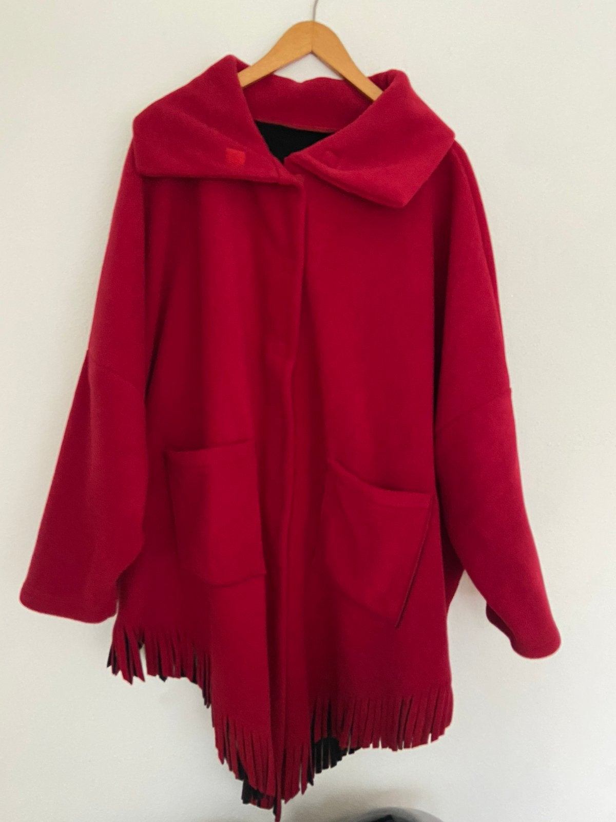 Boris - Fleece - Poncho - Winterjas - Maat 60., Ophalen of Verzenden, Nieuw, Rood, Jas of Mantel