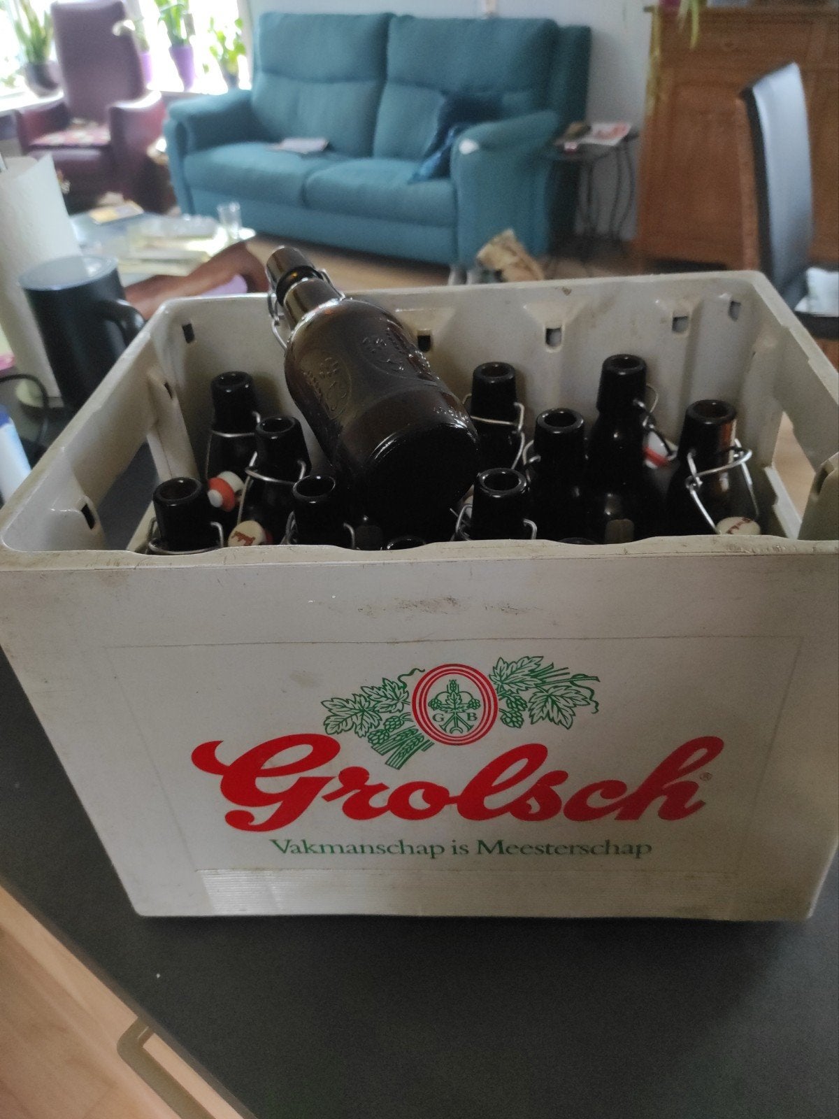 Grolsch Kratten met Beugelflessen,zelf brouwen., Ophalen