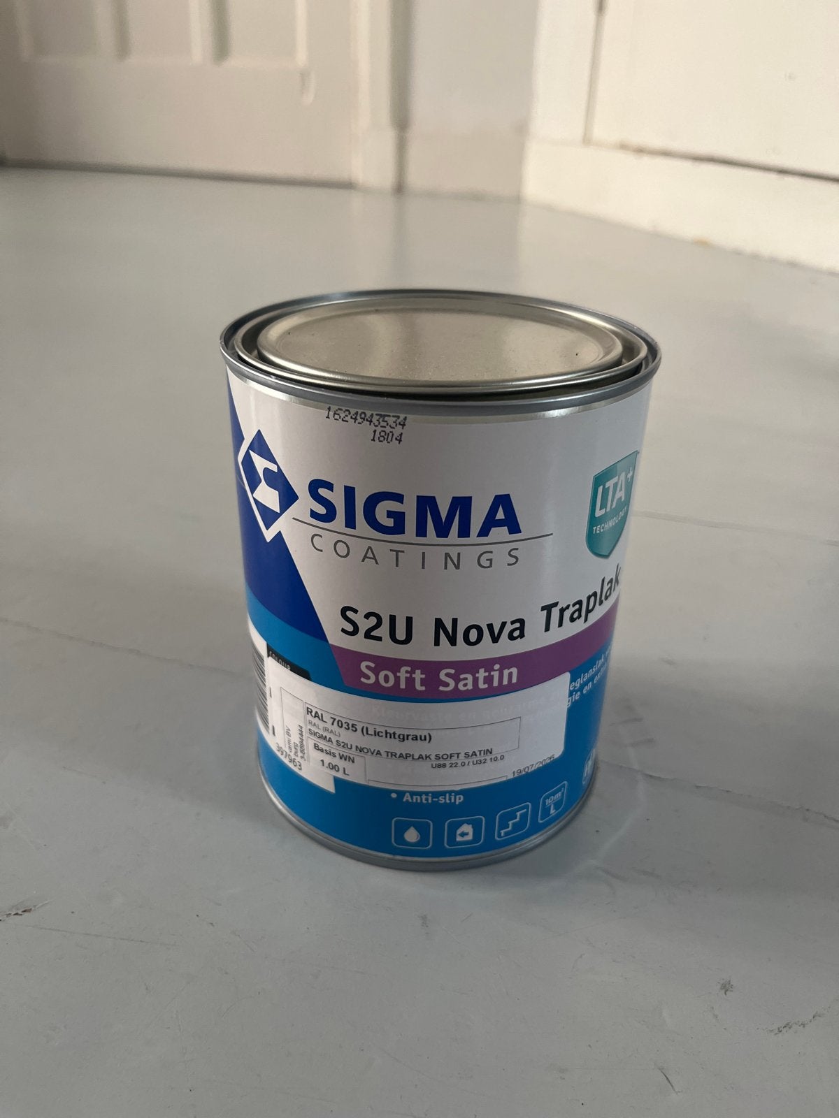 Sigma S2U Nova Traplak Soft Satin Anti-slip RAL 7035, Nieuw, Ophalen of Verzenden, Verf, Grijs