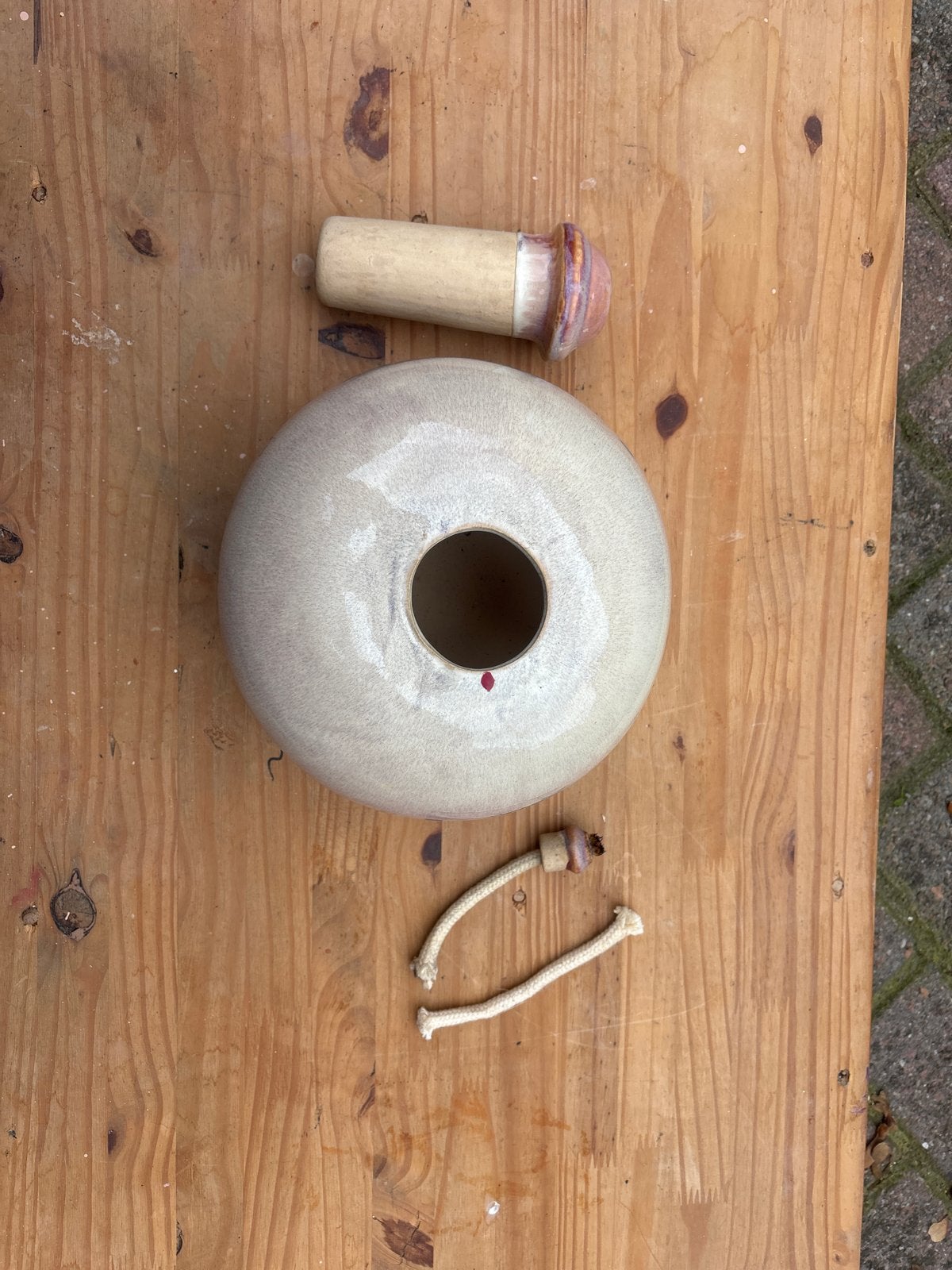Keramische olielamp voor buiten - Zo goed als nieuw, Tuin en Terras, Ophalen, Zonne-energie, Minder dan 50 watt, Overige typen