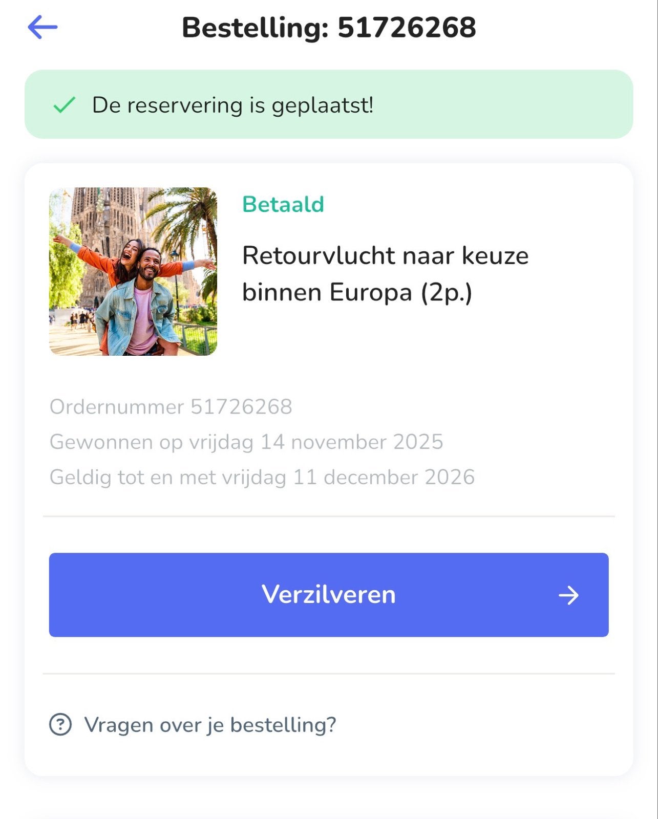 ️ RETOURVLUCHT VOOR 2 PERSONEN TE KOOP!, Twee personen, Vliegtuig, Buitenland, Overige typen