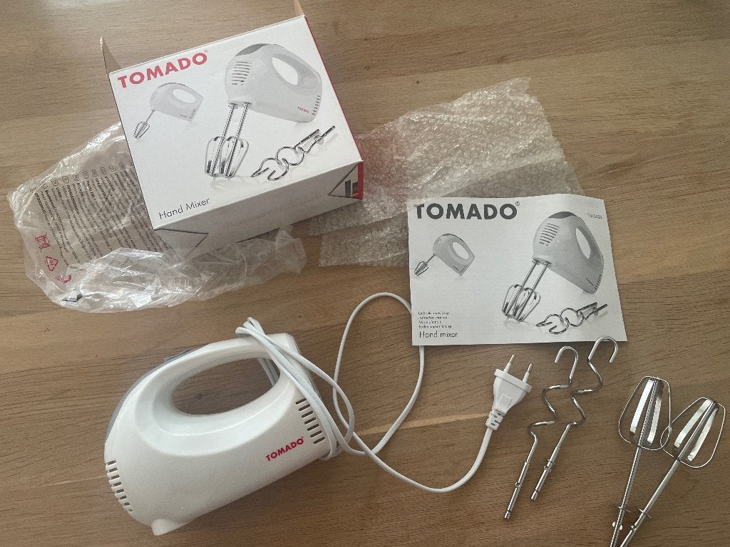Tomado Handmixer, Witgoed en Apparatuur, Keukenmixers, 3 snelheden of meer, Ophalen of Verzenden, Zo goed als nieuw, Vaatwasserbestendig