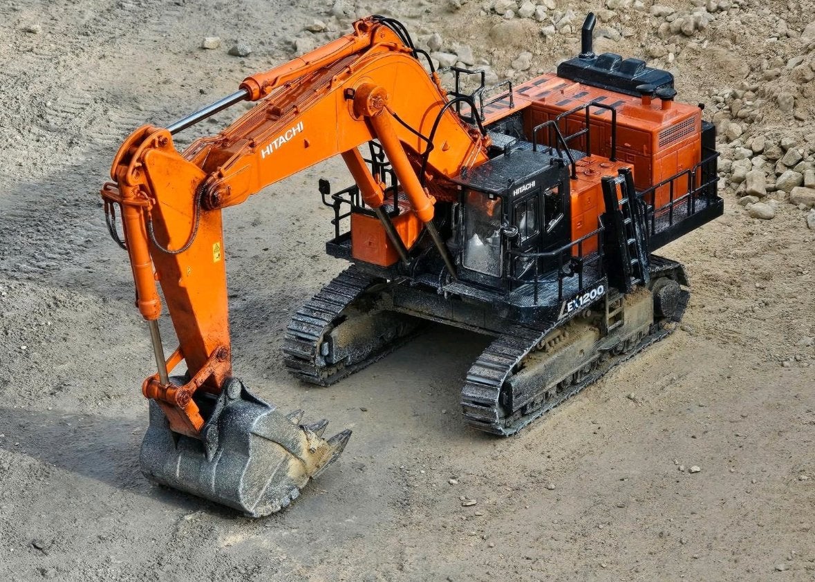 TMC Hitachi EX 1200-7 1:50 /No Liebherr/, Ophalen of Verzenden, Zo goed als nieuw, Hijskraan, Tractor of Landbouw