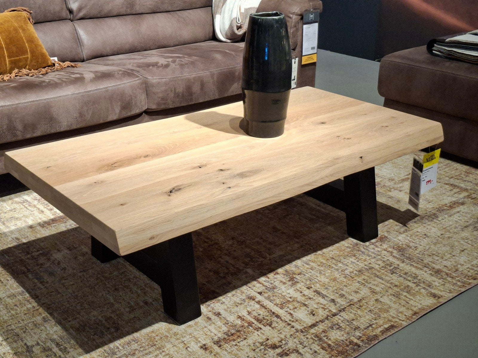 Showroommodel Salontafel Magna boomstam 130x70, Huis en Inrichting, Tafels | Salontafels, Ophalen, Nieuw, Metaal, Minder dan 50 cm