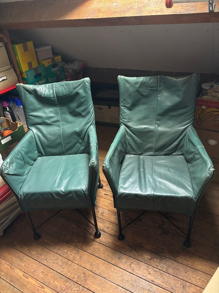 2 charlie stoelen, Huis en Inrichting, Stoelen, Ophalen, Gebruikt, Twee, Leer
