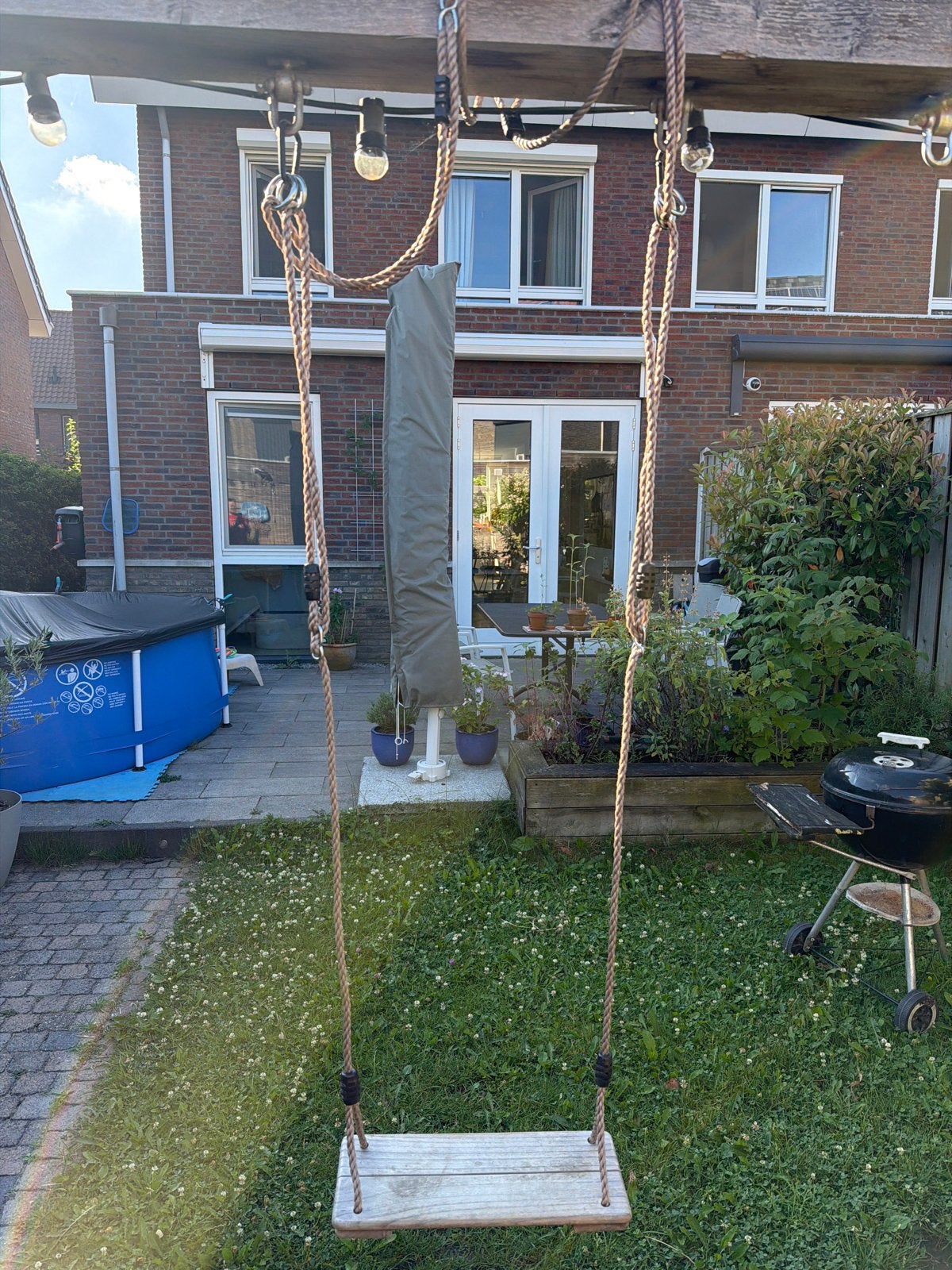 Houten schommel voor in de tuin, Kinderen en Baby's, Speelgoed | Buiten | Speeltoestellen, Ophalen of Verzenden, Gebruikt, Schommel