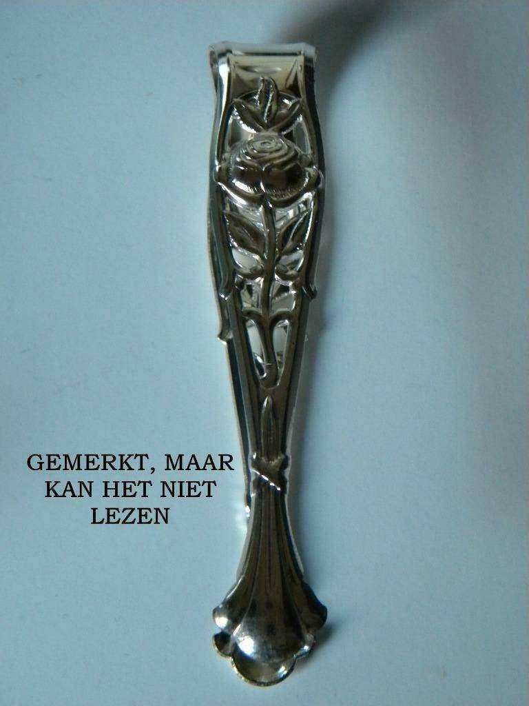 KLONTJESTANG ROOS 2 STUKS SUIKERKLONTJES TANG, Overige typen, Ophalen of Verzenden, Gebruikt, Metaal
