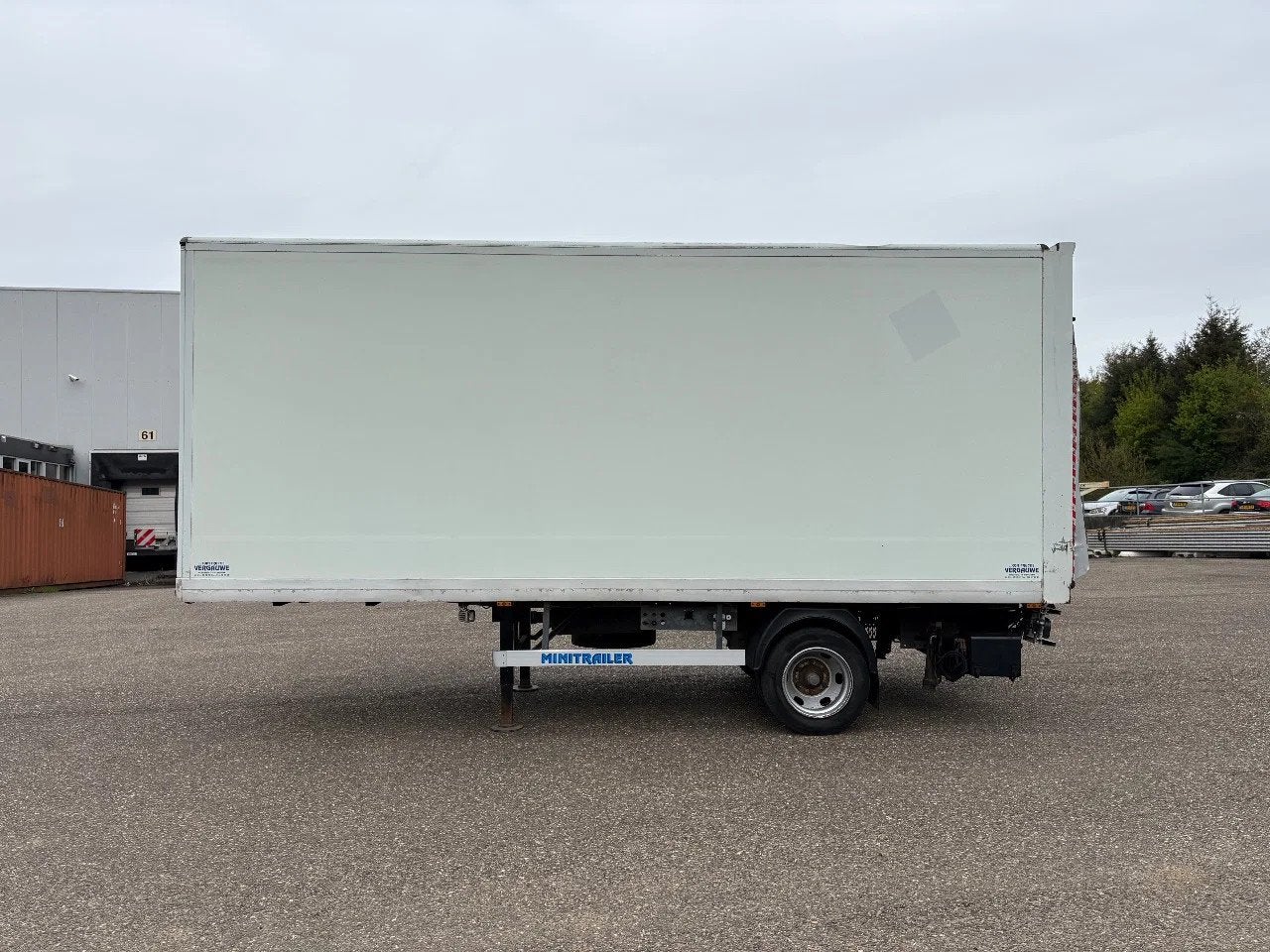 vf minitrailer be oplegger 6.6 ton gesloten laadklep 1000 kg, Auto's, Vrachtwagens, Overige brandstoffen, Wit, Bedrijf, Geïmporteerd