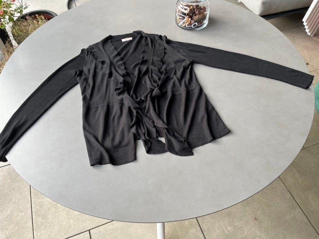 Zwart zeer fijn gebreid Laurel vestje, maat 40, Kleding | Dames, Maat 38/40 (M), Zwart, Zo goed als nieuw, Verzenden