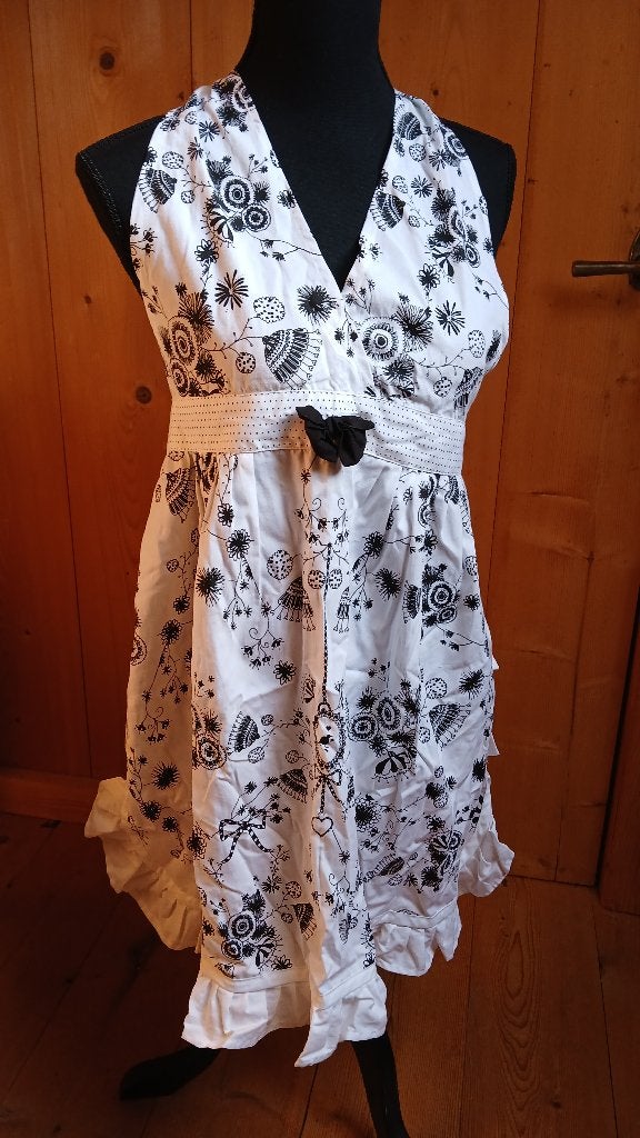 Retro keukenschort met bloemenprint - Zo goed als nieuw, Ophalen, Met decoratie, Zo goed als nieuw, Schort