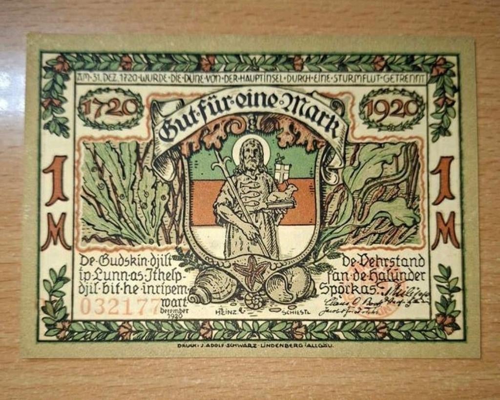 Duits Notgeld Helgoland Noodgeld, Ophalen of Verzenden, Duitsland