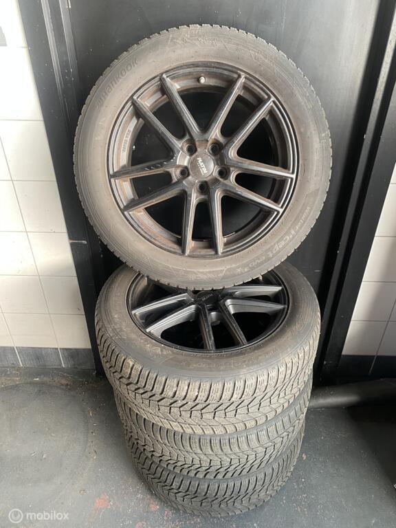 Set 18 inch velgen met Hankook winterbanden, Ophalen, 18 inch, Gebruikt, Banden en Velgen
