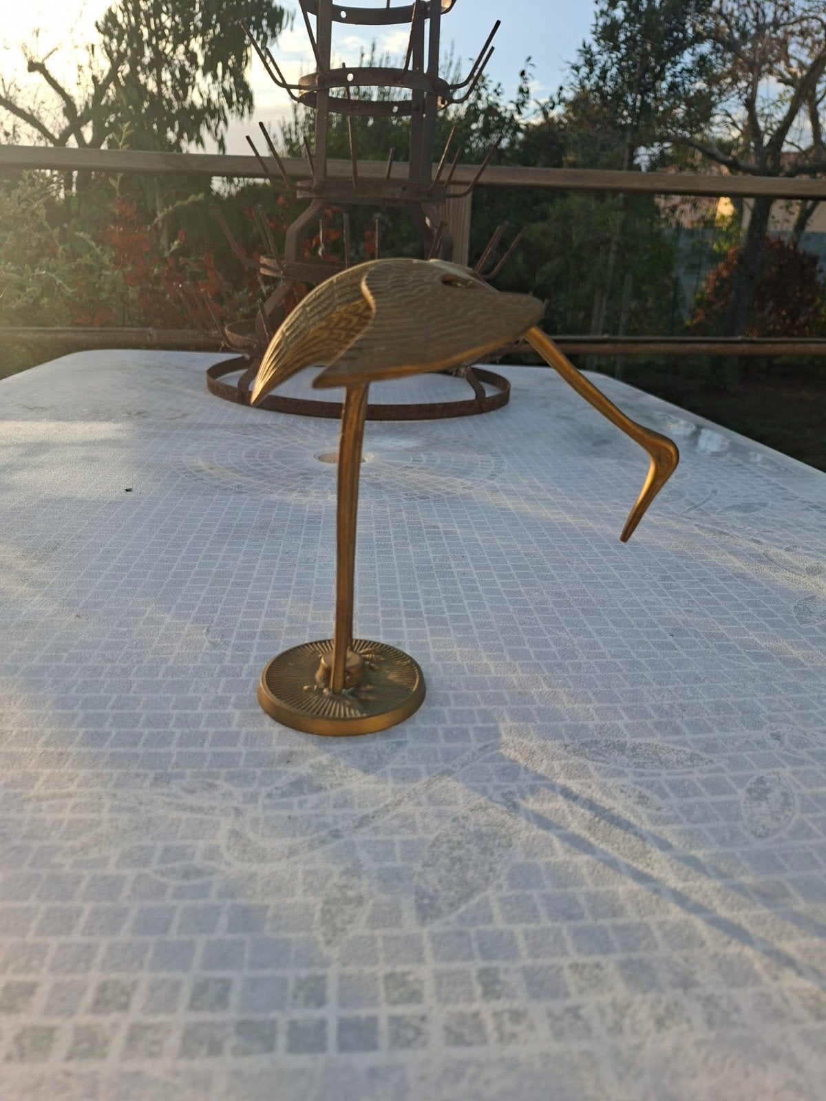 Vintage Messing Kraanvogel Beeldje - Decoratief, Ophalen of Verzenden