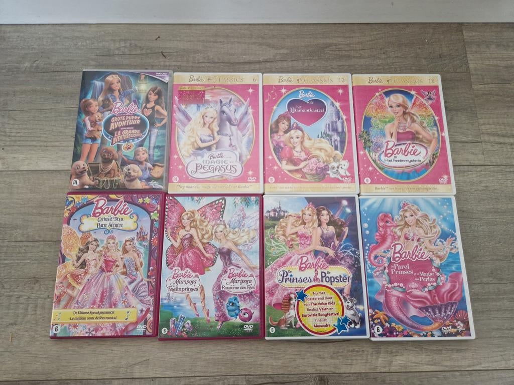 8 barbie dvd's tekenfilm animatie pegasus feeën zeemeermin, Cd's en Dvd's, Dvd's | Kinderen en Jeugd, Alle leeftijden, Ophalen of Verzenden