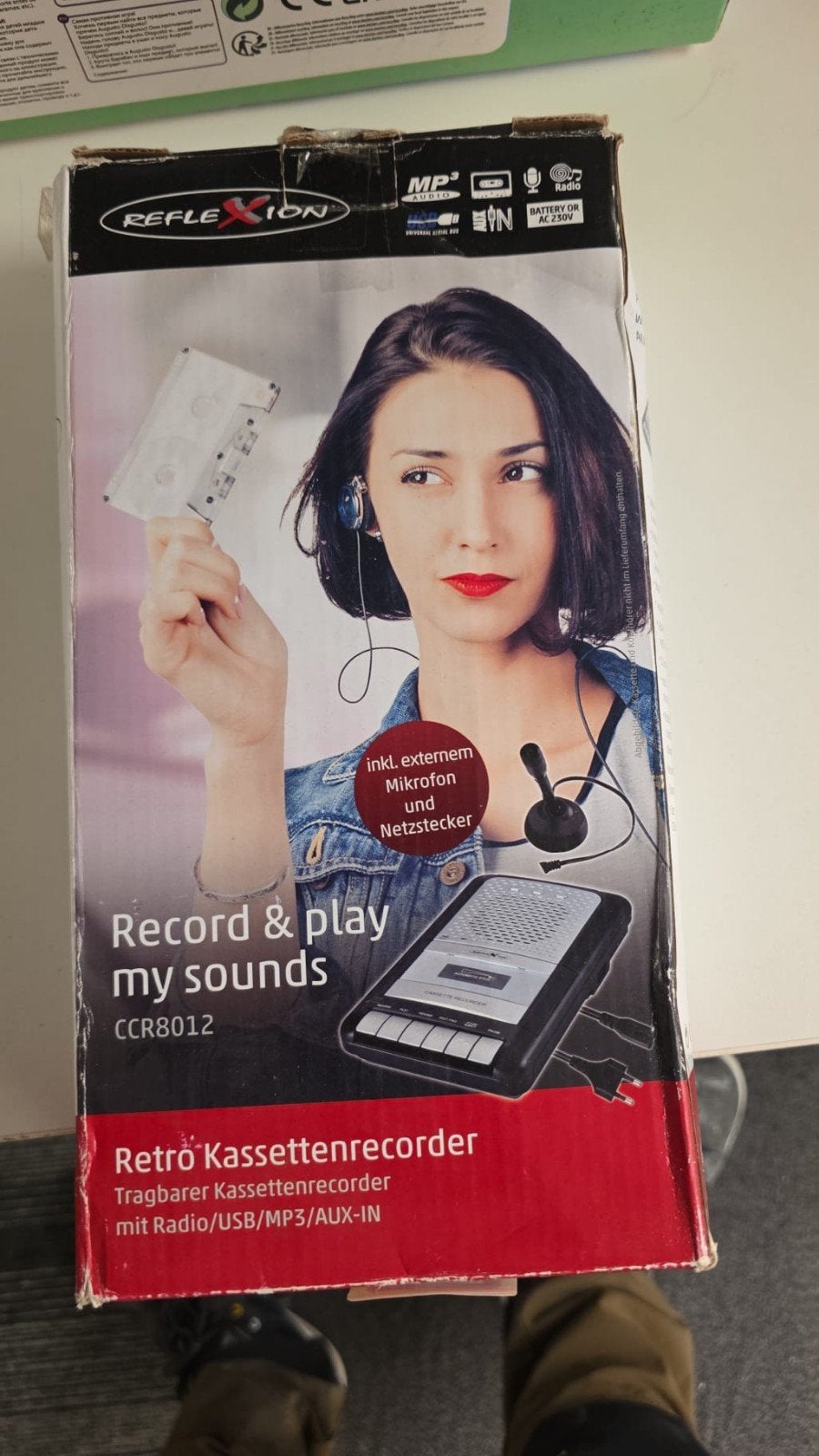 Reflexion CCR8012 Retro Cassetterecorder met Radio/USB/MP3, Ophalen of Verzenden, Bandrecorder