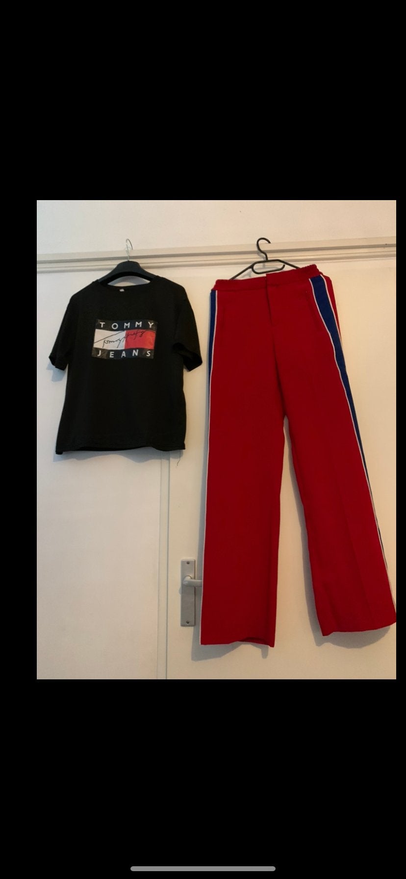 Zara Broek & Tommy Jeans Shirt - Maat XS, Kleding | Dames, Ophalen of Verzenden, Zo goed als nieuw, Maat 34 (XS) of kleiner, Rood