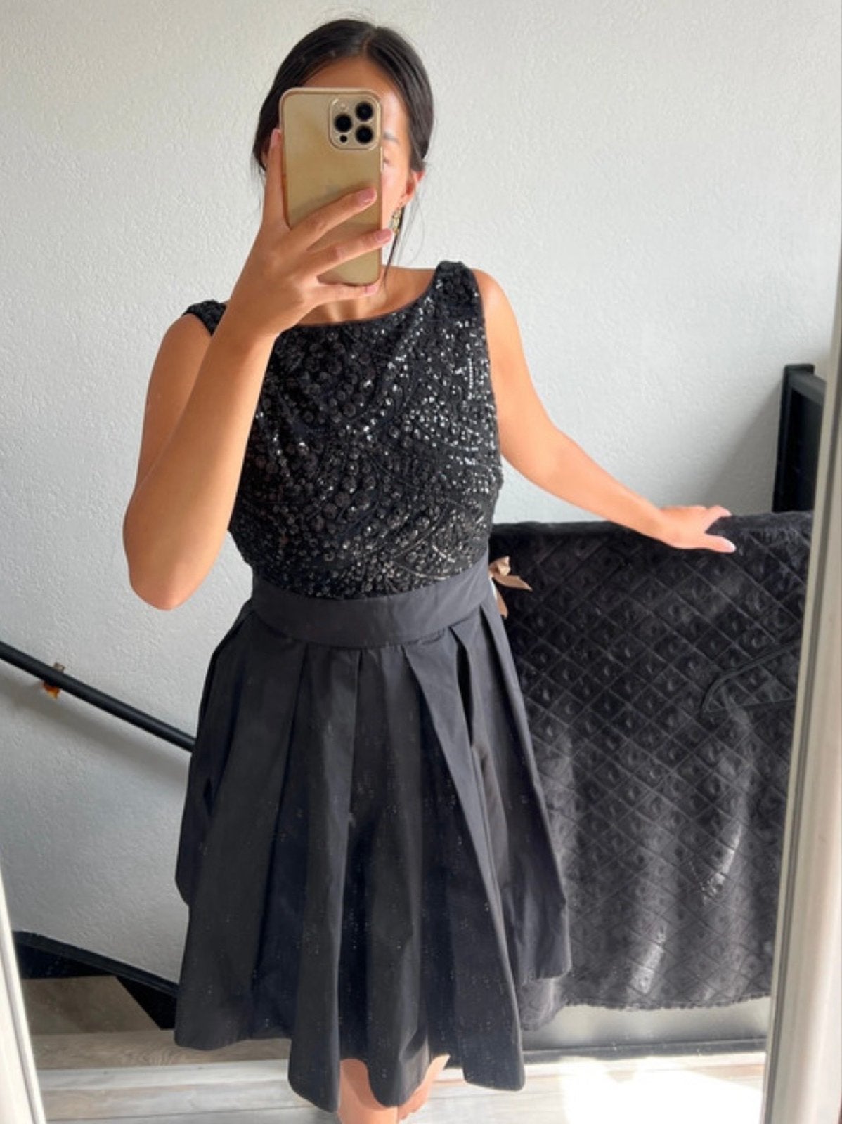 Lauren Ralph Lauren vintage Cocktailjurk Zwart Glitter L 10, Zwart, Maat 42/44 (L), Ophalen of Verzenden, Zo goed als nieuw