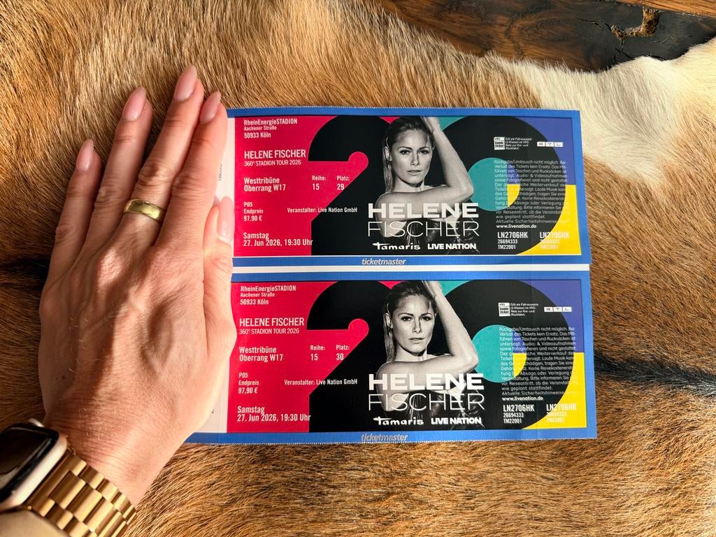 2 Tickets Helene Fischer Keulen 27 juni 2026, Twee personen, Juni