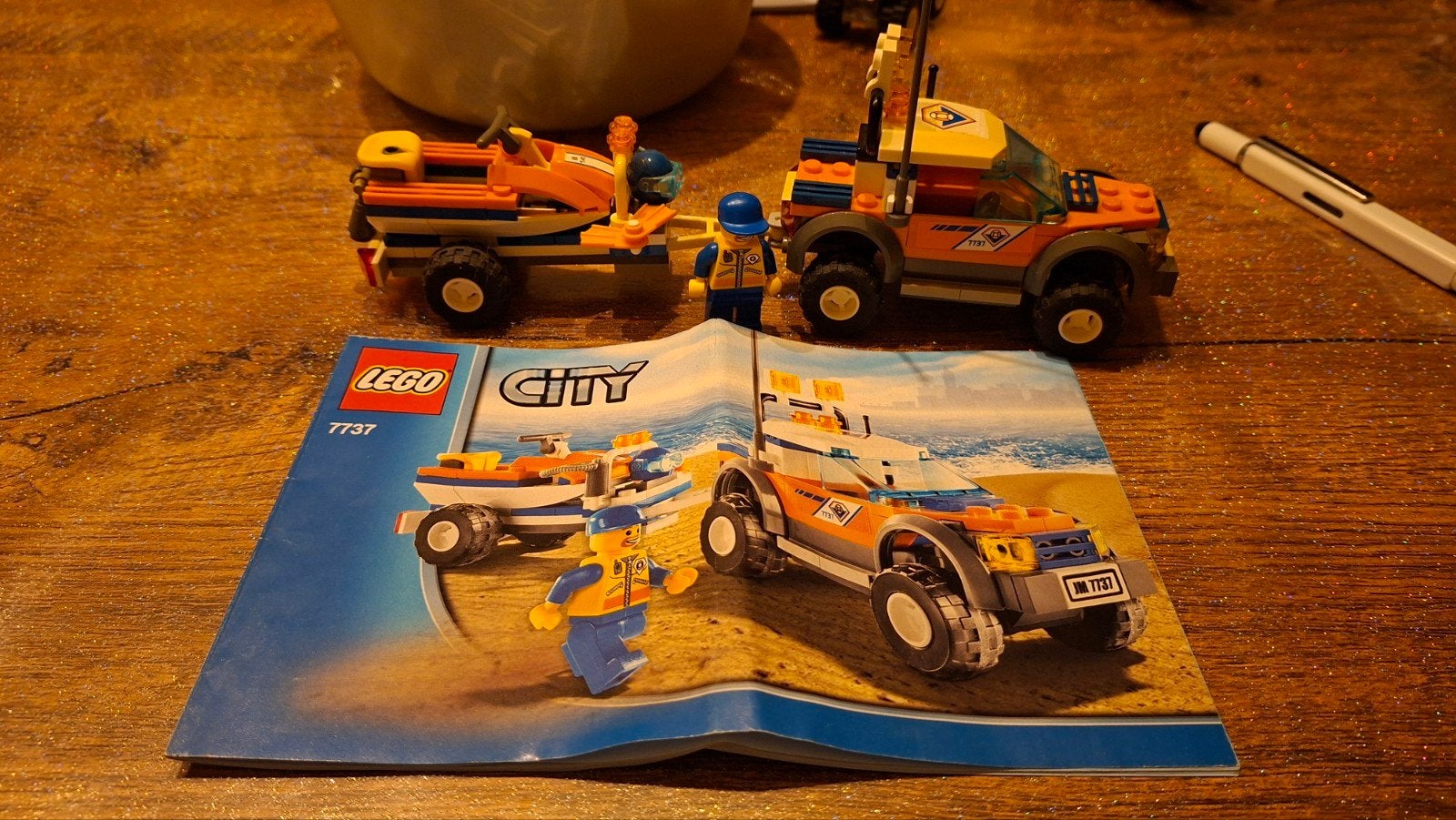 Lego City 7737 Strandwacht 4x4 met rubberboot, Compleet, City, Lego, Ophalen of Verzenden