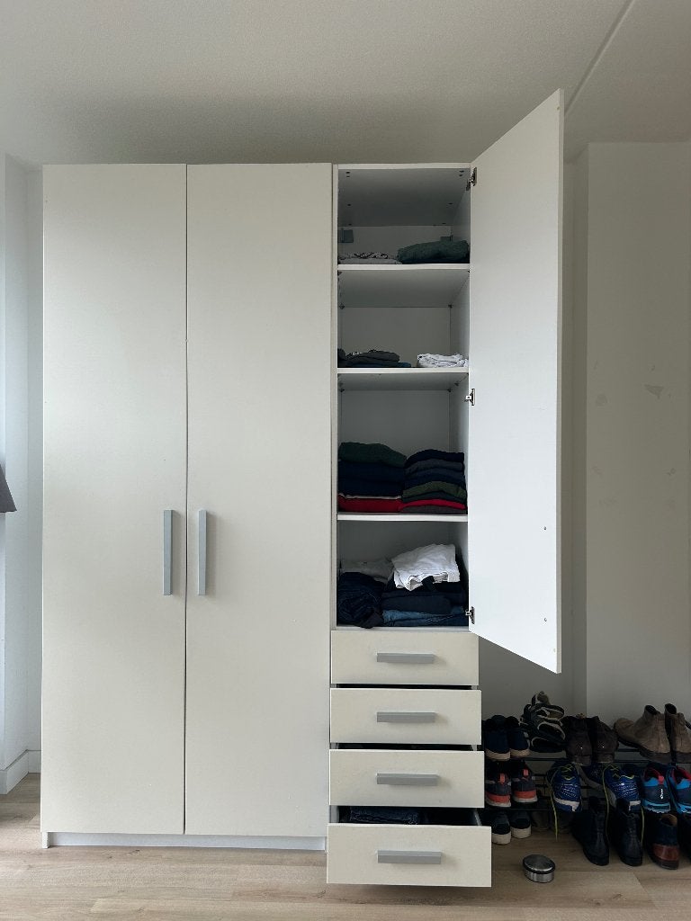 Witte kledingkasten, Huis en Inrichting, Kasten | Kledingkasten, Gebruikt, 200 cm of meer, 50 tot 100 cm, 50 tot 75 cm, Met lade(s)