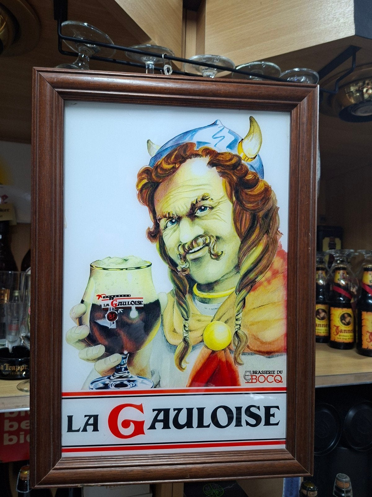 La Gauloise Lichtreclame 42x30 Vintage, Ophalen, Zo goed als nieuw, Reclamebord, Plaat of Schild, Stella Artois
