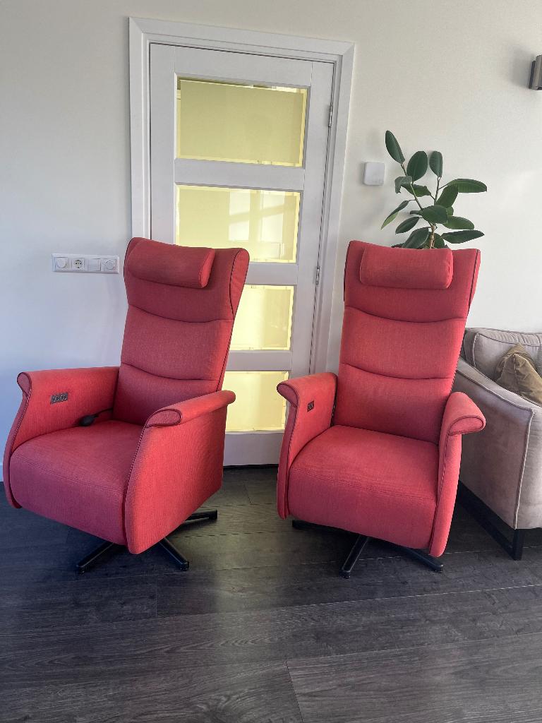 2 Prominent Frans Molenaar Relaxfauteuils Stof Op Accu L Xl, Huis en Inrichting, Fauteuils, Ophalen of Verzenden, Zo goed als nieuw
