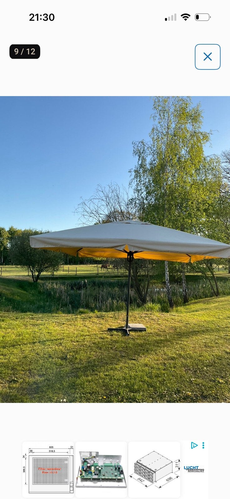Horeca parasols 4x4, Tuin en Terras, Ophalen, Nieuw, Minder dan 5 meter