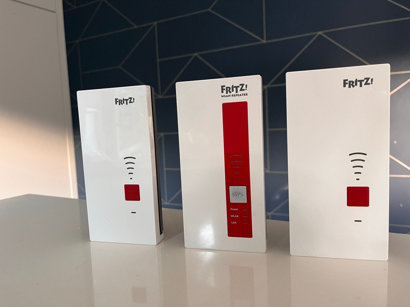 FRITZ!Repeaters: 2x 2400 & 1x 1750E - Mesh WiFi Set, Ophalen of Verzenden, Gebruikt
