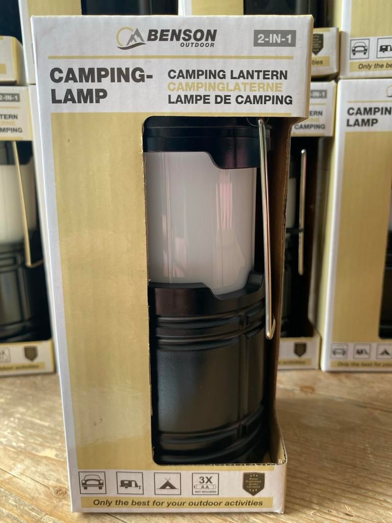 Benson 2-in-1 Campinglamp met Vlam-effect en Wit Licht, Ophalen of Verzenden, Nieuw, Batterij