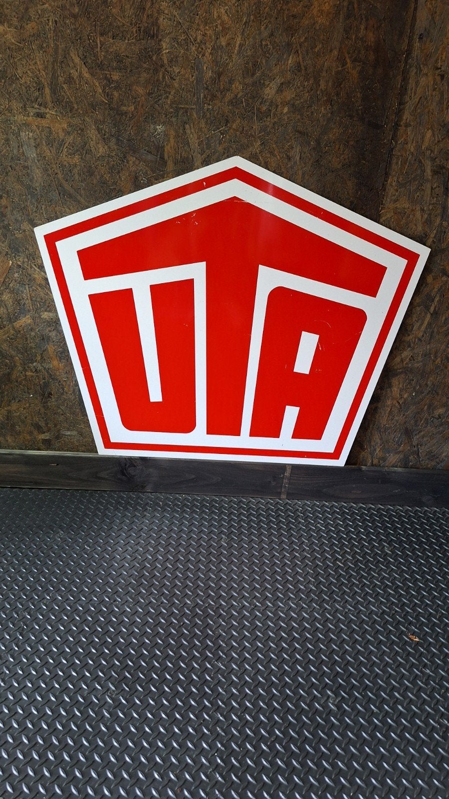 Vintage UTA Reclamebord - Uniek Verzamelobject, Antiek en Kunst, Ophalen of Verzenden