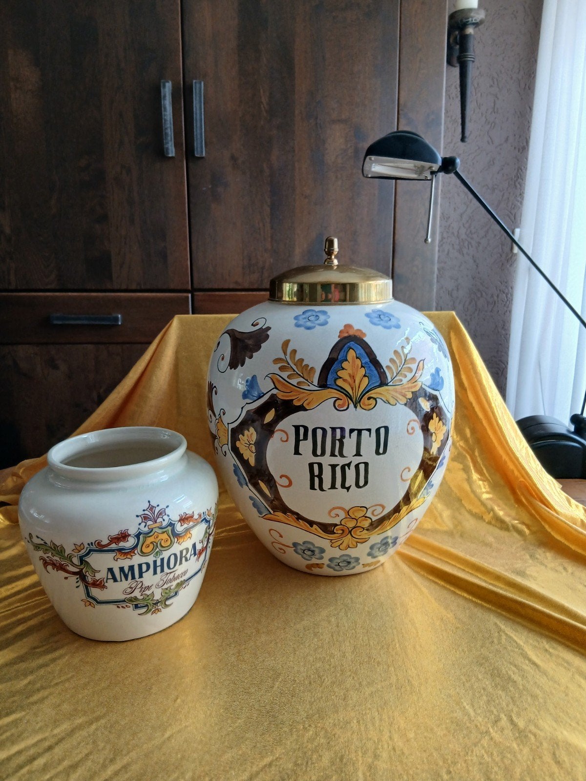 Antieke apothekerspotten: Porto Rico en Amphora, Ophalen of Verzenden