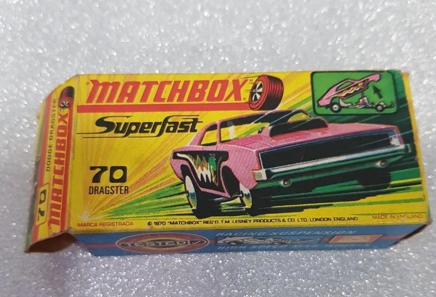 Matchbox Superfast '70 Dodge Dragster Roze 1971, Ophalen of Verzenden, Zo goed als nieuw