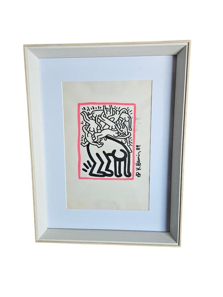 Keith Haring tekening pop art, Antiek en Kunst, Kunst | Tekeningen en Foto's, Ophalen of Verzenden