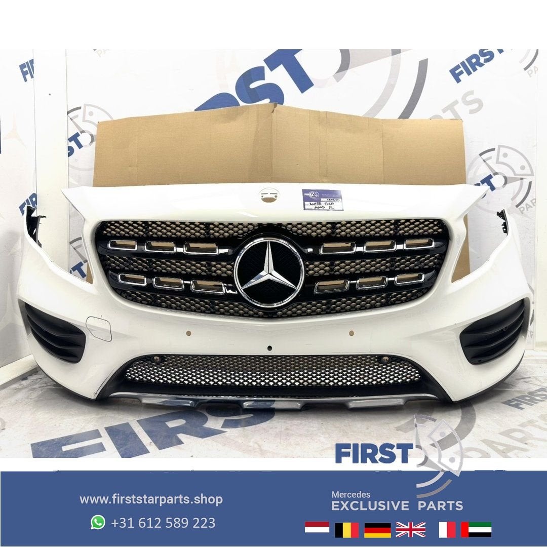 W156 BUMPER GLA FACELIFT AMG X156 VOORBUMPER X156 ZWART WIT, Gebruikt, -, Voor, Ophalen of Verzenden
