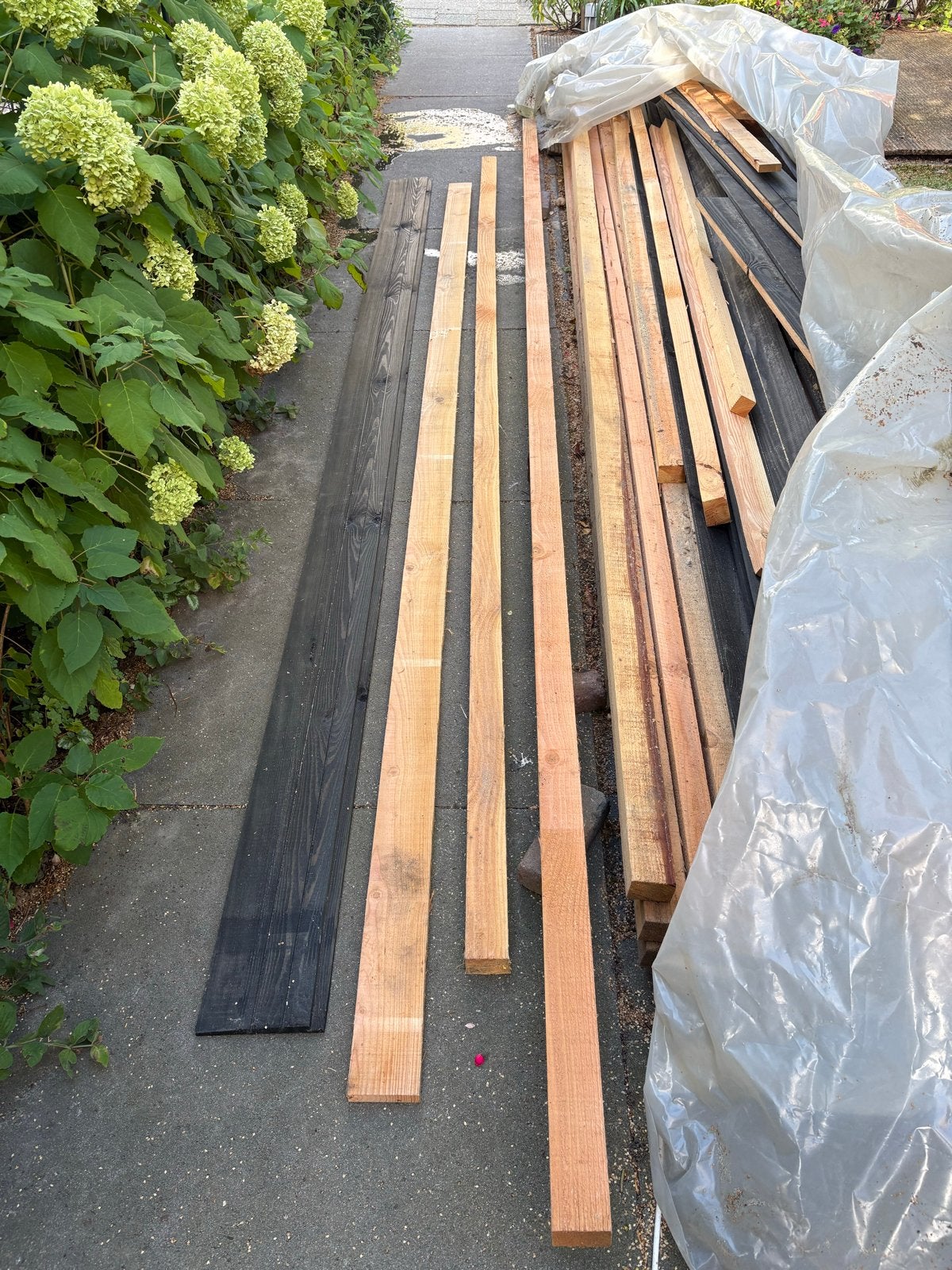 Diverse hout voor overkapping, balken en planken, Geïmpregneerd, Gebruikt, Ophalen of Verzenden, Balk